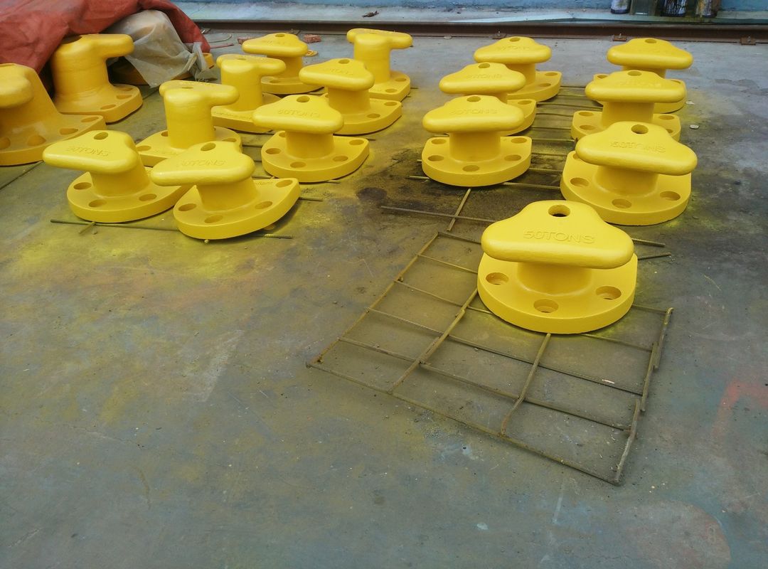 Marine Cast Iron Steel / Mild Steel Tee Head Mooring Bollard With Epoxy