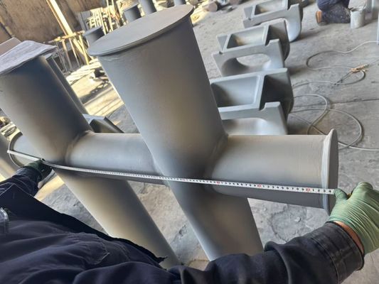 China High performance Customized Cast Iron Mooring Cleats Ballards Single / Double / Cross Dock Bollards supplier